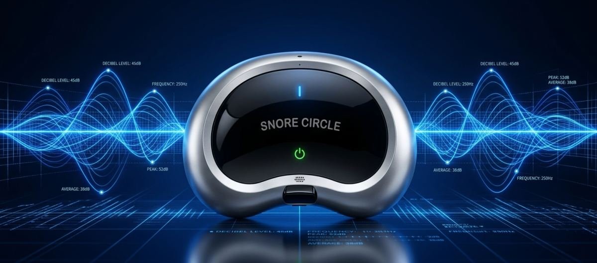 Dispositif Snore Circle avec visualisation d'onde de detection du ronflement